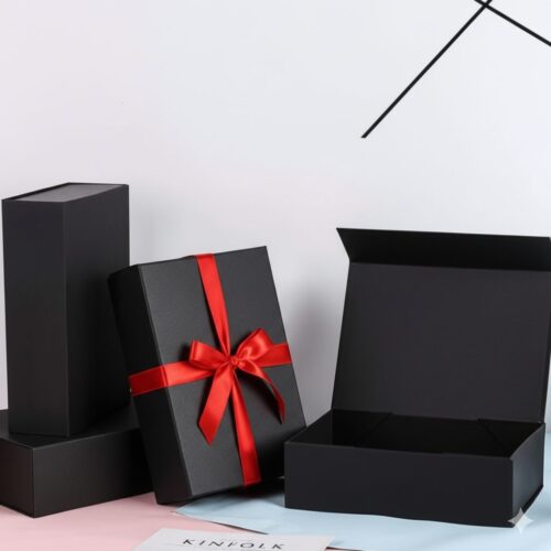 Caja de Regalo Premium Negra - Cierre Magnético (Grande)